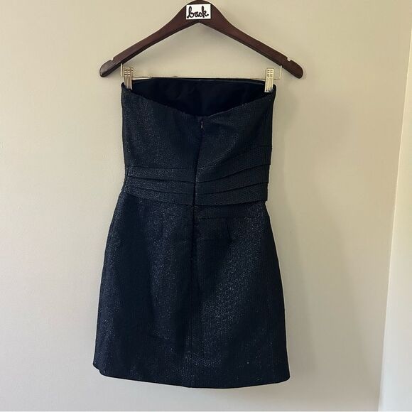 Ramy Brooks Shimmery Black Fitted Strapless Mini Dress Women's P excellent prewo - Picture 5 of 8